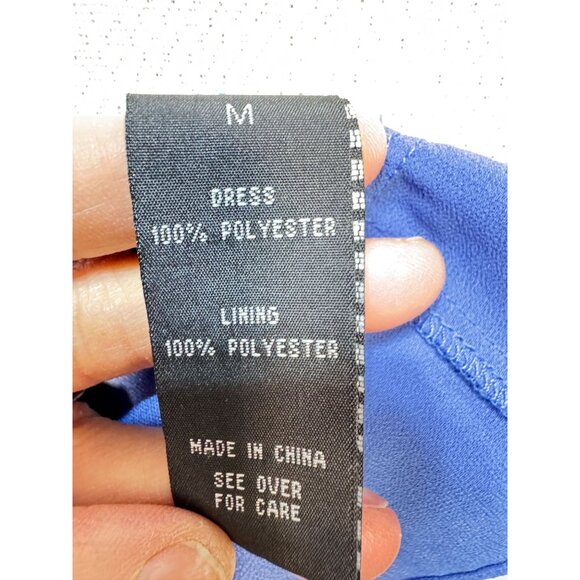 BCX Womens Cold Shoulder Shift Dress Size M Royal Blue V-Neck Ruffle Sleeve - Picture 3 of 10